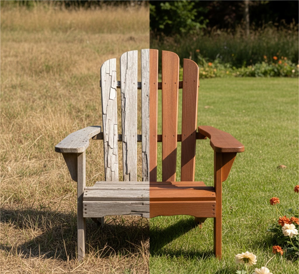 Restored garden furniture